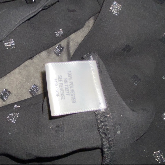 NWT ELLE Black Button Down Sheer Blouse, Size: Large - Picture 4 of 5